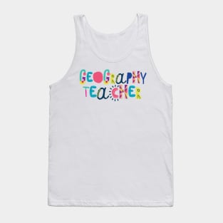 Cute Geography Teacher Gift Idea Back to School Tank Top